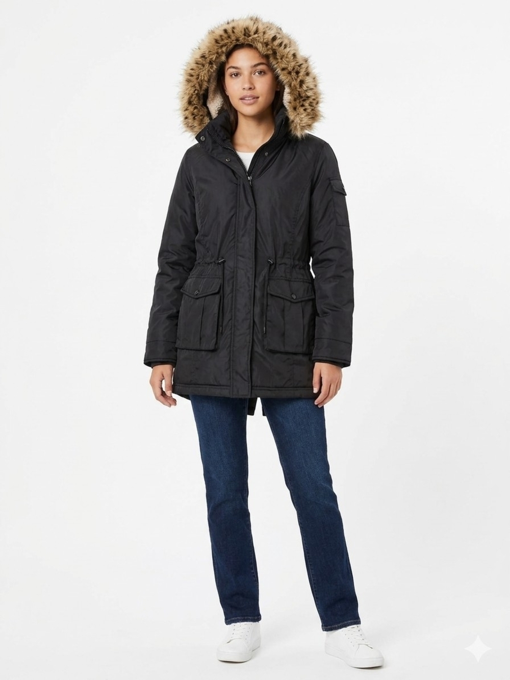 Madden Girl Puffer Jacket With Removeable Faux Fur Hood